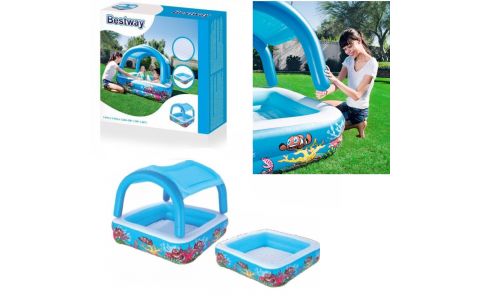 BESTWAY Nafukovací bazén štvorec 140x114cm CORAL REE