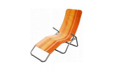 Happy Green Plážové ležadlo, oranžový pruh