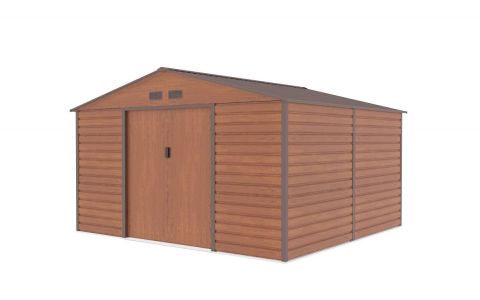 Záhradný domček G21 GAH 1085 - 340 x 319 cm, hnědý + DARČEK Prosperplast WOODEBOX antracit 140L