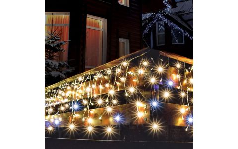 SOMOGYI HOME LED svetelný záves s cencúľmi, blikajúci, 10m, IP44, 230V KAF 600L 10M