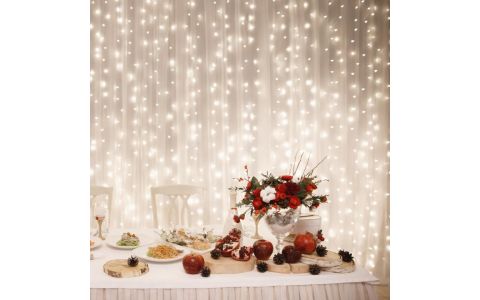 LED spojovateľný svetelný záves, 2 x 2 m, IP44 DLF 400/WW