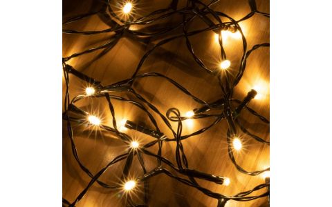 LED svietiaci reťazec, 50 LED, teplá biela, s časovačom MLC 58/WW