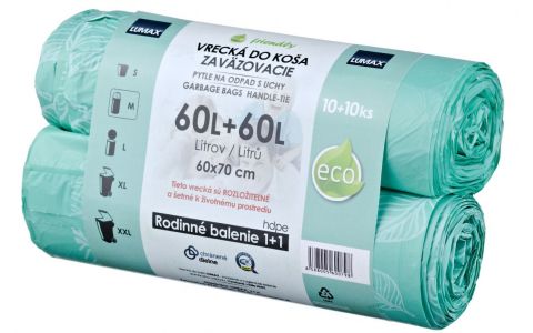 EKO vrecká do koša s ušami 60 l 1+1