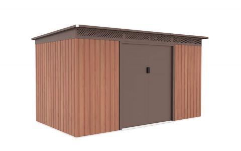 Záhradný domček G21 GRAH 700 - 340 x 206 cm, hnedý + DARČEK Prosperplast WOODEBOX antracit 140L