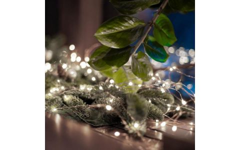 Micro LED svietiaci reťazec, 20 studených bielych micro LED ML 20/WH