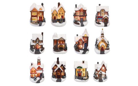 Zimné LED domčeky, farebné,displej KDC 01 -1ks