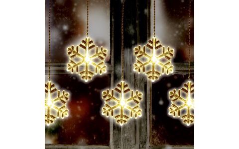 SOMOGYI LED svetelný záves, snehová vločka
