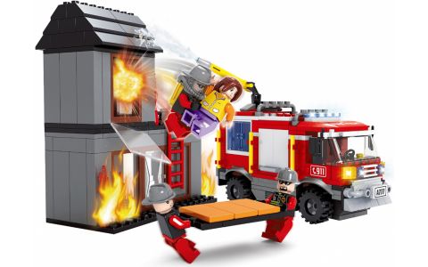 Ausini stavebnica hasiči s domom 