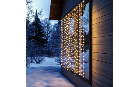 SOMOGYI DOT LED svietiaci reťazec, 2 x 2 m, teplá biela