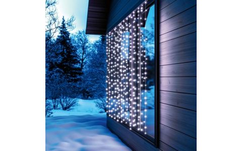 SOMOGYI DOT LED svietiaci reťazec, 2 x 2 m, studená biela