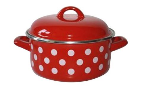 METALAC Nízky hrniec smaltovaný s pokrievkou bodkovaný 20cm 2,75 l