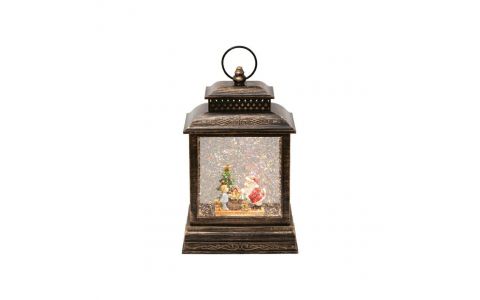 SOMOGYI HOME LTN 16,Lucerna dekoračná LED so snežítkom a trblietkami 