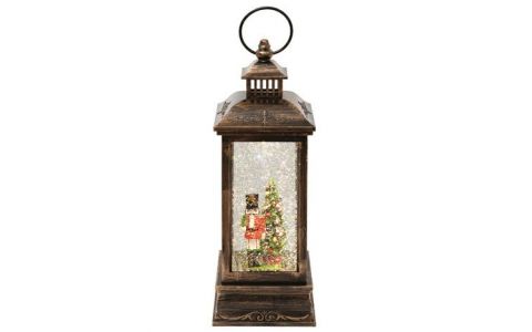 SOMOGYI HOME LTN 17, Lucerna dekoračná LED so snežítkom a vojačikom