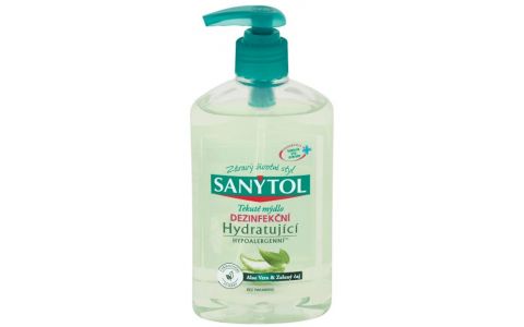 Sanytol Aloe vera &amp; Zelený čaj dezinfekčné hydratujúce mydlo 250 ml