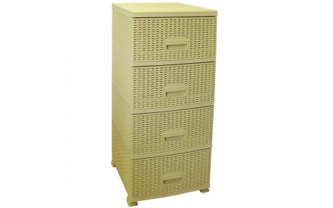 MEGA PLAST KOMODA POLYRATAN CHAMPAGNE 4 ZASUVKY