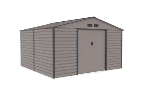 Záhradný domček G21 GAH 1085 - 340 x 319 cm, šedý + DARČEK Prosperplast WOODEBOX antracit 140L