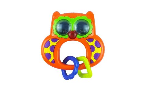 Detská hrkálka so zvukom Baby Mix Sovička oranžová Detská hrkálka so zvukom Baby Mix Sovička oranžová