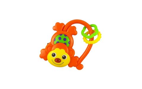 Detská hrkálka so zvukom Baby Mix Opička oranžová 