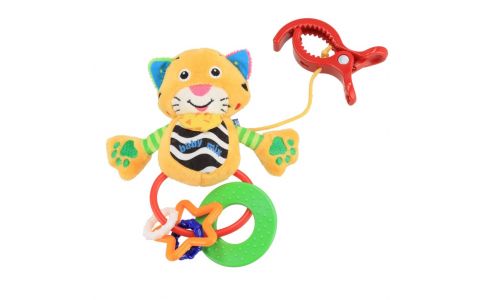 Plyšová hračka s hrkálkou Baby Mix tygrík 