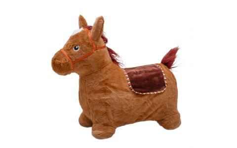 Plyšový skákací koník so zvukom Baby Mix hnedý 