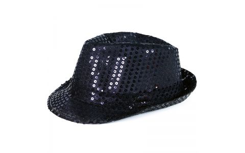 Čierny disco klobúk s LED svetielkami