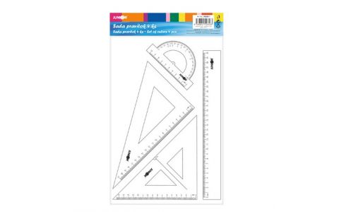 Sada pravítok - 4 ks, transparentná