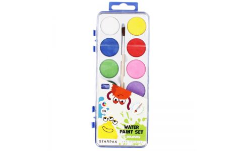 Vodové farby so štetcom