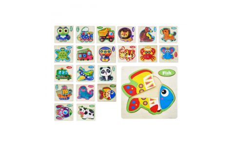 Drevené detské puzzle - rôzne druhy