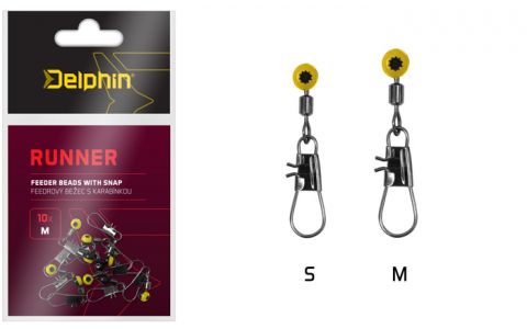 Feedrový bežec s karabínkou Delphin RUNNER / 10ks M