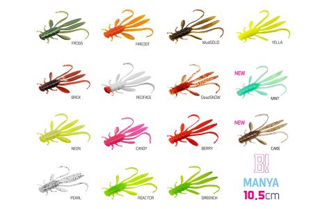 Top mix nástrah Delphin MANYA UVs / 5ks 10.5cm / Pearl + Candy + Firedot + Reactor + Brick