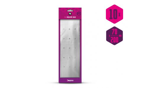 Sáčok hranatý s otvormi zaťahovací Delphin PVA ntastic / 10ks 200x70mm