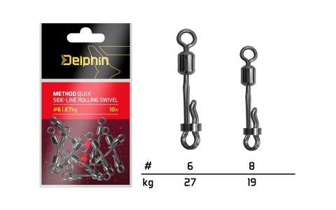 Rýchloobratlík s poistkou Delphin Method QuiX / 10 ks #8/19kg