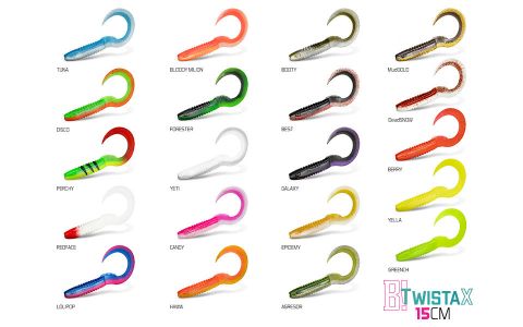 DuoPACK BOX Delphin TwistaX Eeltail UVs / 6x 5ks 15cm/CANDY DuoPACK BOX Delphin TwistaX Eeltail UVs / 6x 5ks 15cm/CANDY