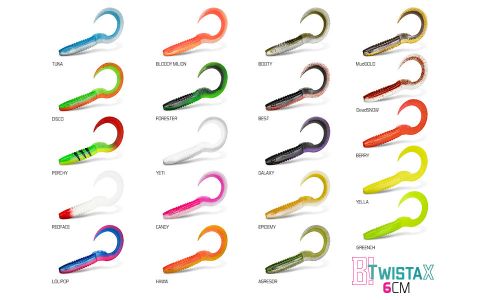 DuoPACK BOX Delphin TwistaX Eeltail UVs / 6x 5ks 6cm/BERRY