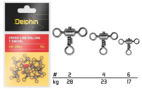 Cross-line rolling T swivel  / 10 ks #2/28kg