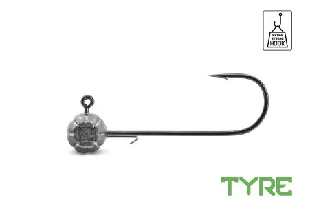 Jigová hlava s držiakom Delphin TYRE / 3ks 40g-8/0