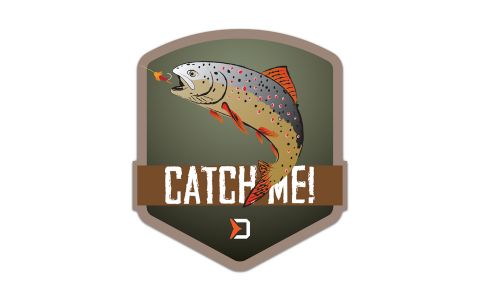 Nálepka Delphin CatchME! PSTRUH 9x8cm