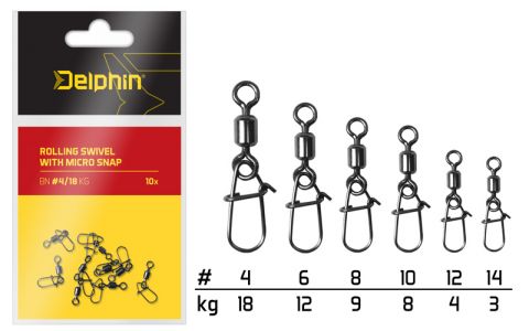Rolling swivel with micro snap /10ks 12/4kg