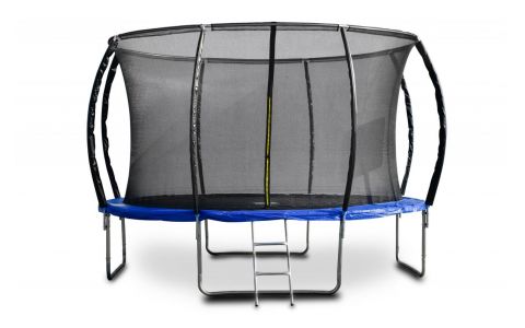 Trampolína G21 SpaceJump, 366 cm, modrá, s ochrannou sieťou + schodíky zadarmo