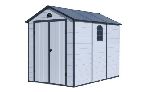 Záhradný domček G21 Boston 523 - 188 x 278 cm, plastový, svetlo šedý