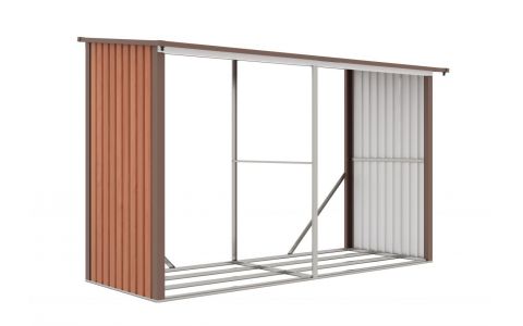 Prístrešok na drevo G21 WOH 682 - 302 x 119 cm, hnedý