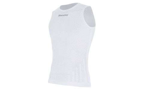 Funkčné tričko bez rukávov SANTINI Rete White - XL