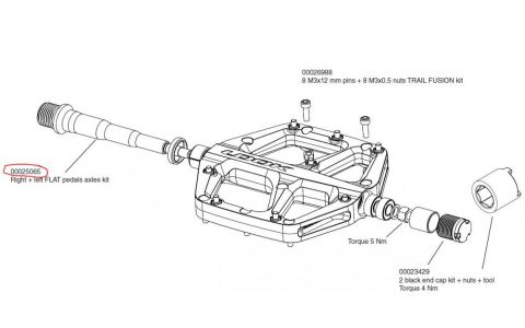 Náhradní díl LOOK Right + left FLAT pedals axles kit Náhradní díl LOOK Right + left FLAT pedals axles kit