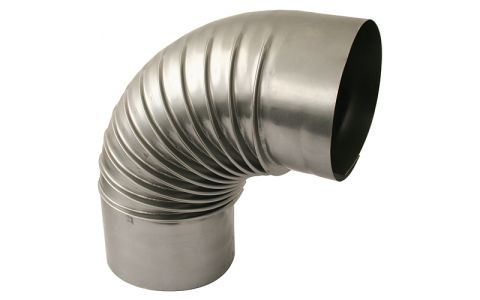 Koleno Dymo 112 mm, dymovod, dymové kominové koleno na spájanie rúr dymovodu