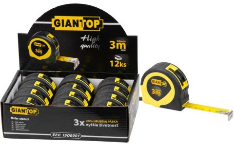 Meter GIANT CR-82 CE, 3 m, 16 mm, zvinovací, stáčací, Sellbox 12 ks