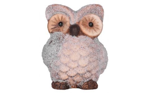 Postavička MagicHome Vianoce, Sova, terakota, 9x8x9,5 cm