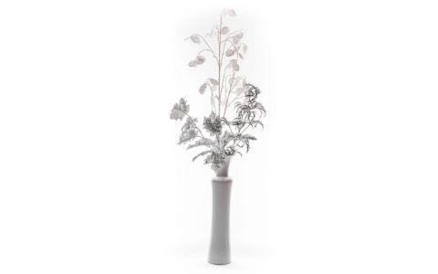 Vetvička MagicHome Vianoce, MoneyPlant.White, biela, 56x107 cm