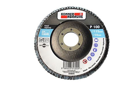 Kotúč KONNER 260 125x22 mm, A80, zirkónový, vejarový, lamelový, nerez