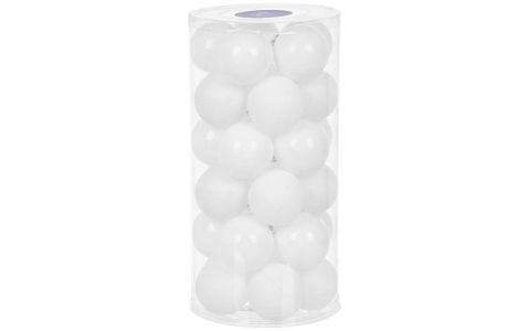 Gule MagicHome Vianoce, 30 ks, biele, lesklé, mix, na vianočný stromček, 6 cm