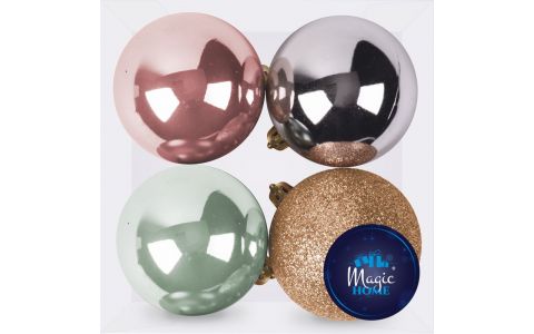 Gule MagicHome Vianoce, 4 ks, mix, na vianočný stromček, 10 cm